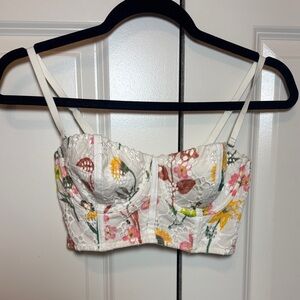 34C Aerie floral show off eyelet lace bra / top